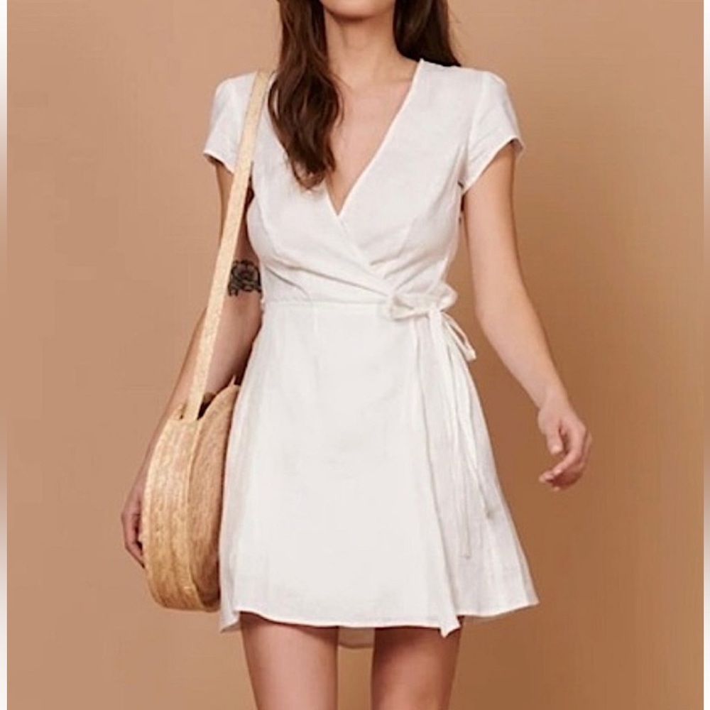 Whimsy + Row white linen wrap dress
